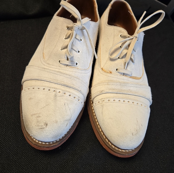 Ralph Lauren Men's White Suede Oxfords - Picture 4 of 13